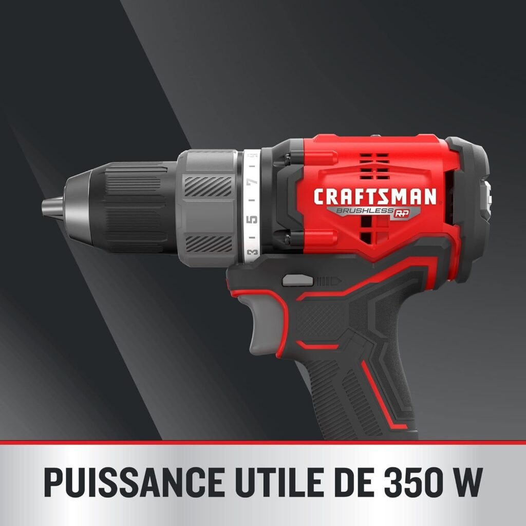 CRAFTSMAN RP+ Cordless Drill/Driver Kit, with 2 Batteries and Charger, Brushless (CMCD713C2)