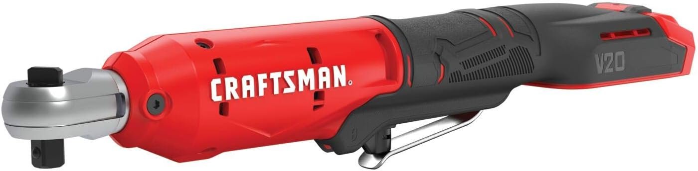 CRAFTSMAN V20 Cordless Ratchet Wrench, 3/8 inch Drive, 300 RPM, up to 35 ft-lbs of Torque, Bare Tool Only (CMCF930B)