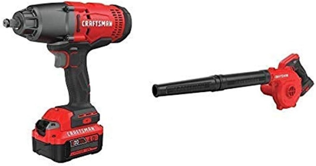 CRAFTSMAN V20 Impact Wrench Cordless Kit with EXTRA Lithium Ion Battery, 4.0-Amp Hour (CMCF900M1  CMCB204)