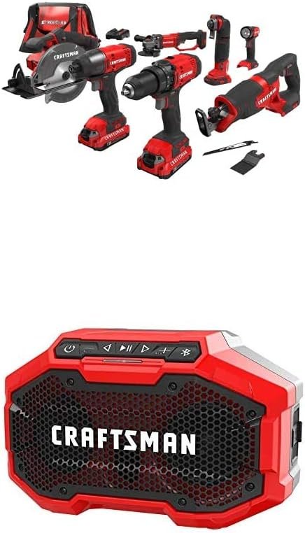 CRAFTSMAN V20 Power Tool Combo Kit, 9-Tool Cordless Power Tool Set with 2 Batteries and Charger (CMCK700D2)