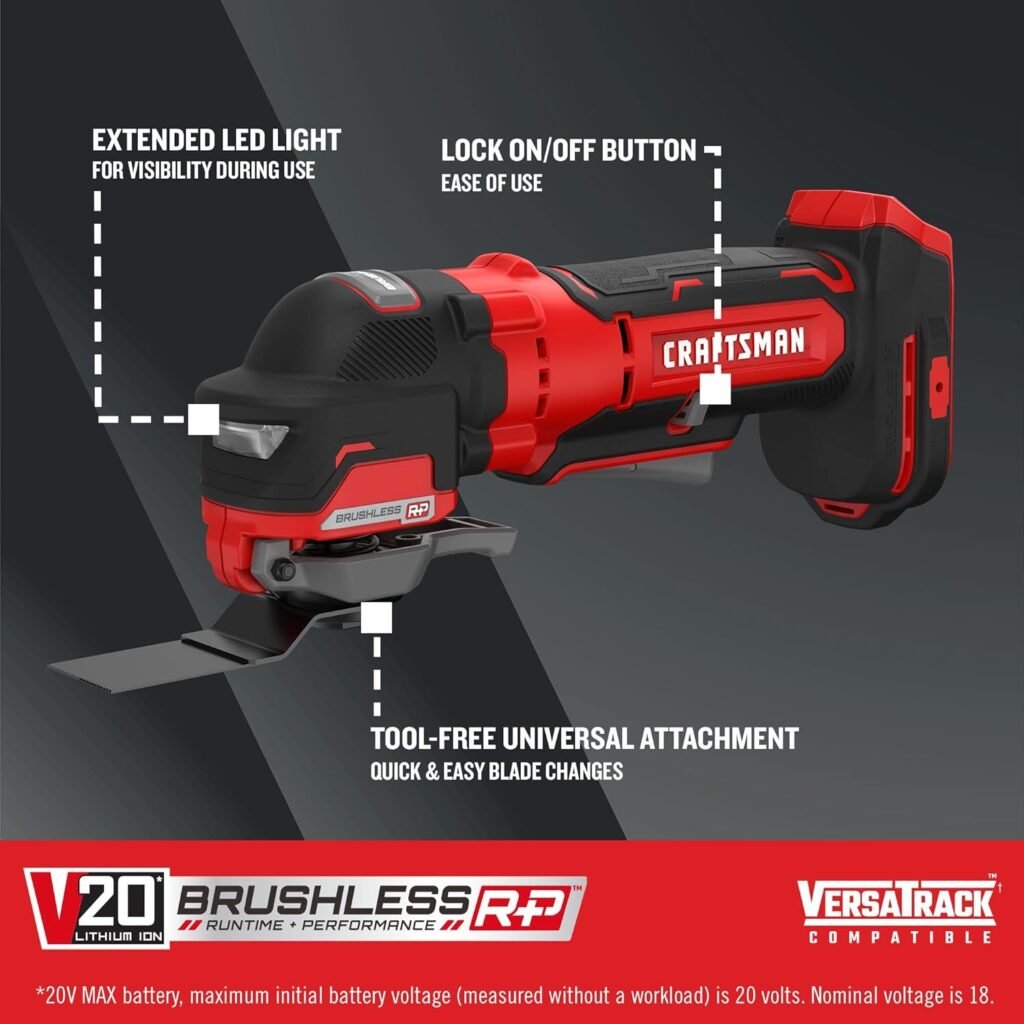 CRAFTSMAN V20 RP Cordless Multi-Tool, Oscillating Tool (CMCE565B) with Battery and Charger (CMCB204-2CK)