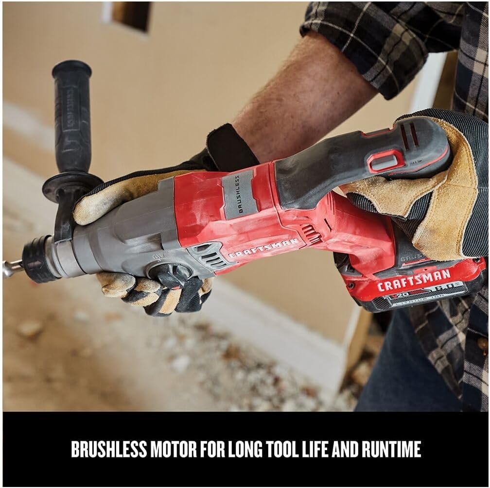 CRAFTSMAN V20 SDS Rotary Hammer Drill, Cordless, 1 inch, Bare Tool Only (CMCH233B)