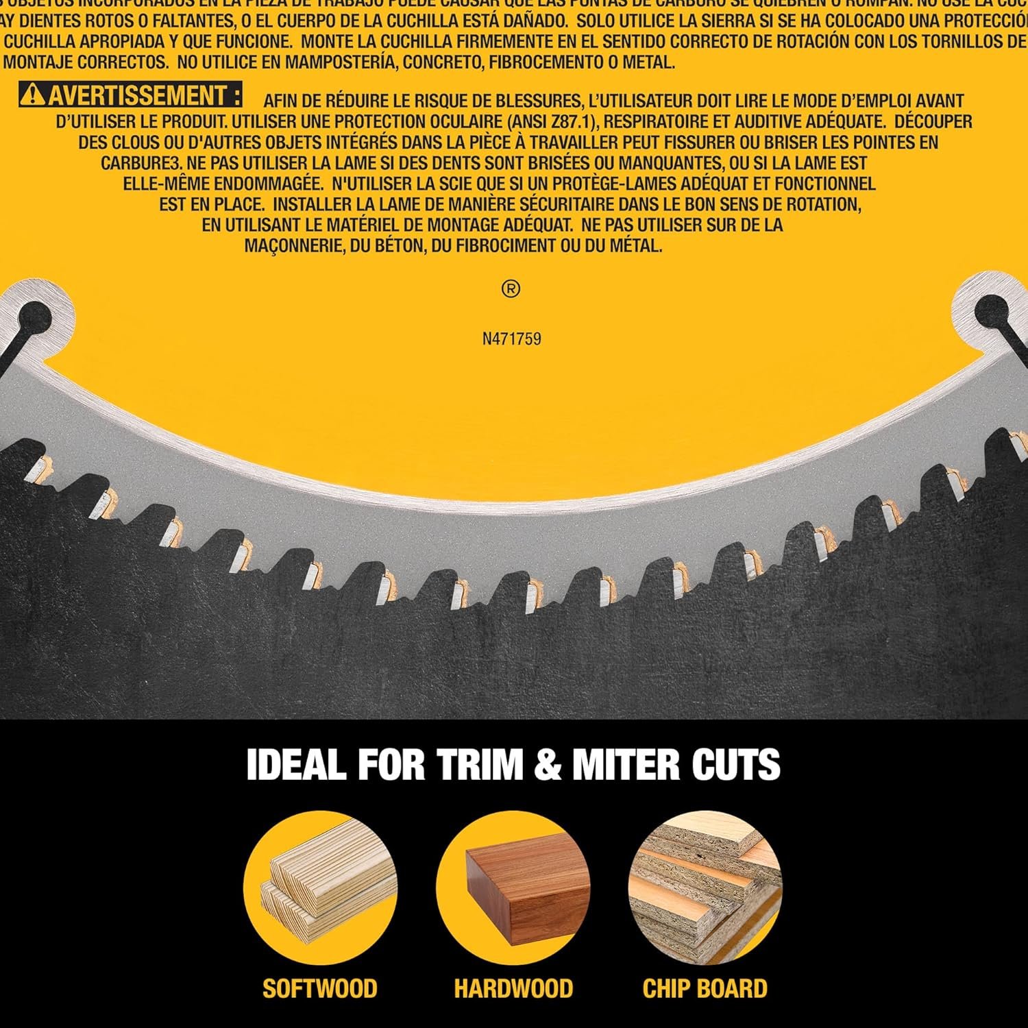 DEWALT 12-Inch Miter Saw Blade, Crosscutting, Tungsten Carbide, 80-Tooth and 32-Tooth, 2-Pack (DW3128P5, DW3123)