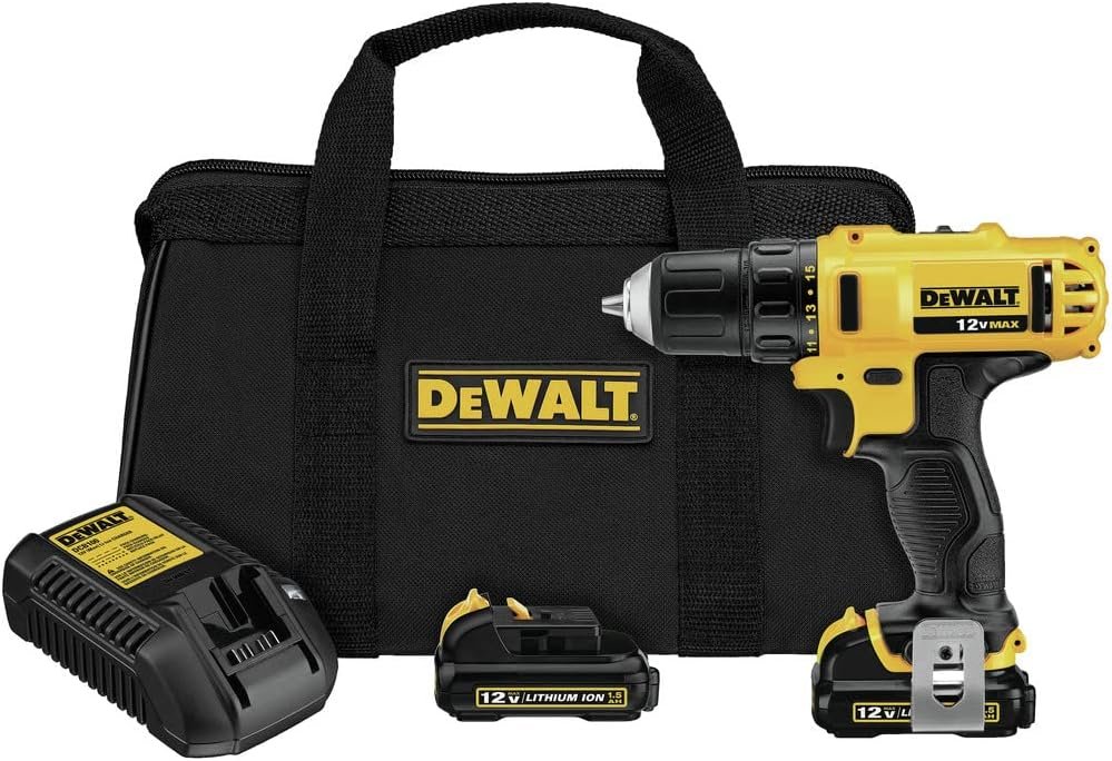 DEWALT 12V MAX 3/8 Inch Cordless Drill/Driver Kit with Battery and Charger Included (DCD710S2)