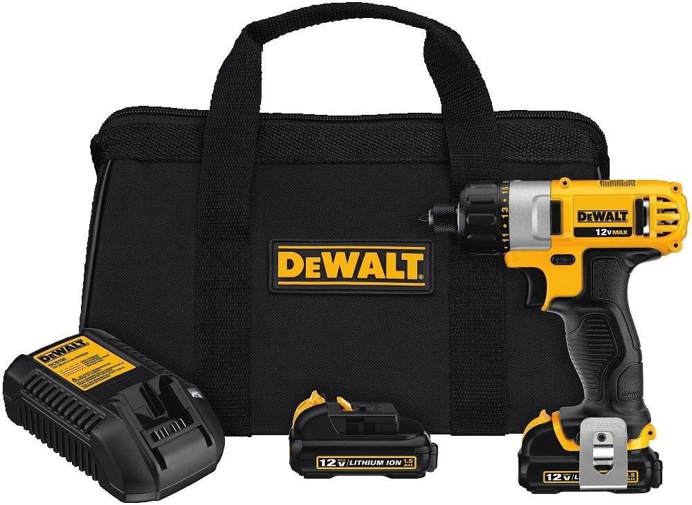 DEWALT 12V MAX Cordless Screwdriver, 1/4-Inch Hex Chuck, 1-Inch Bit Tips, Electric (DCF610S2)