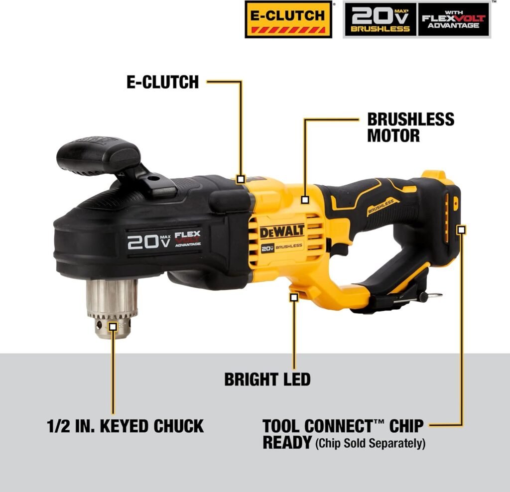 DEWALT 20V MAX* Brushless Cordless 1/2 in. Compact Stud and Joist Drill with FLEXVOLT ADVANTAGE™ (Tool Only) (DCD444B)