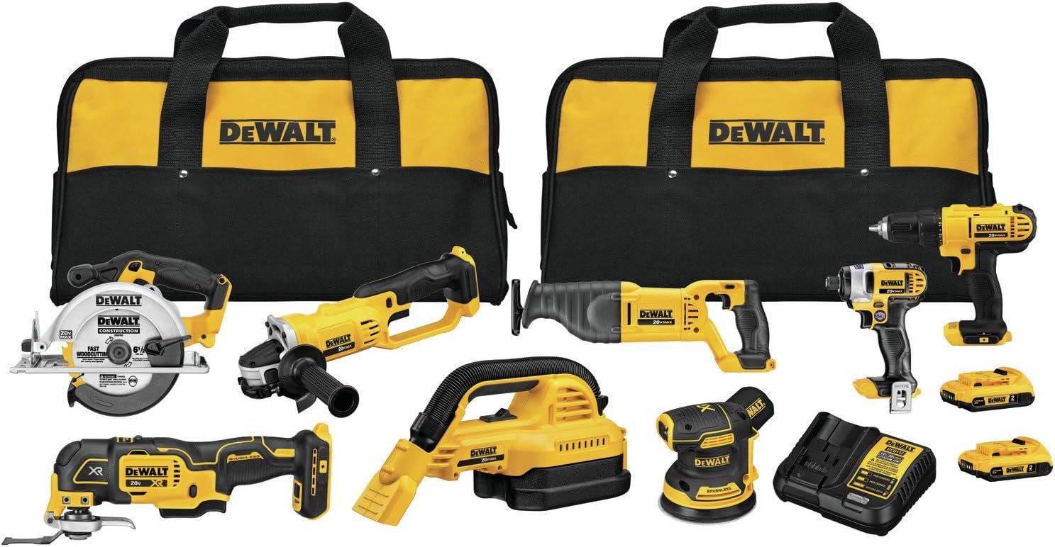 DEWALT 20V MAX* Cordless Drill Combo Kit, 8-Tool (DCK883D2)