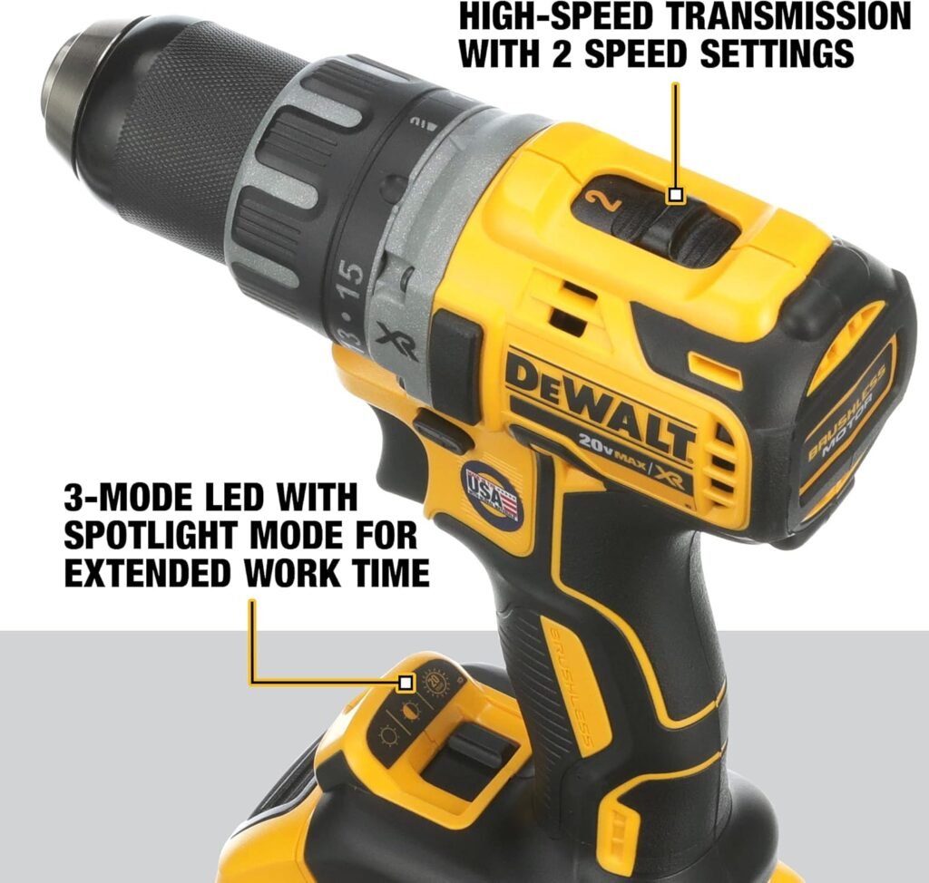 DEWALT 20V MAX Cordless Drill/Driver Kit, Brushless, 1/2-Inch (DCD791D2)