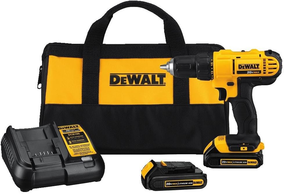 DEWALT 20V MAX Cordless Drill/Driver with 15-Piece Drive Tool Accessory Set (DCD771C2  DWMT73807)