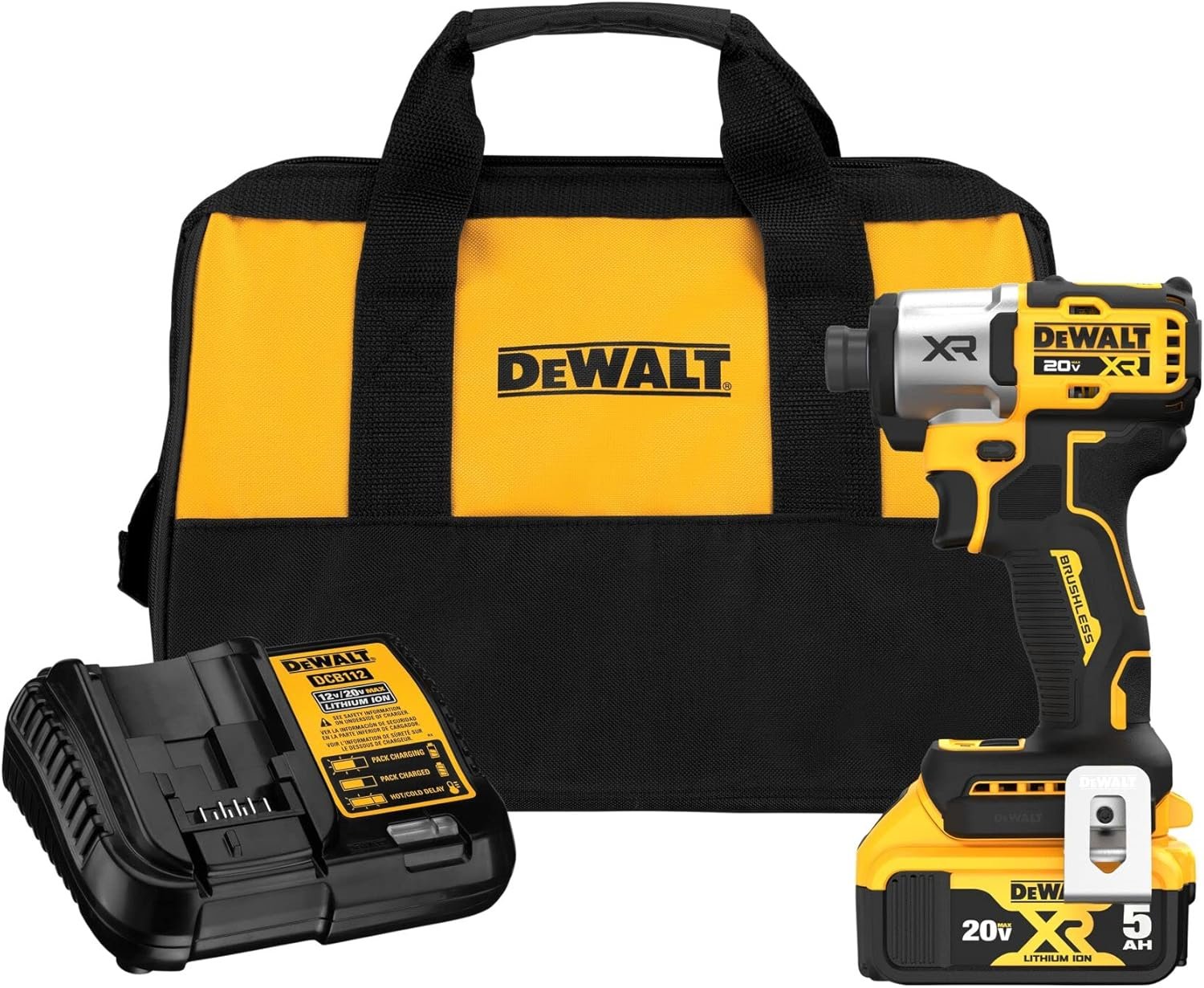 DEWALT 20V MAX Impact Driver, Cordless, 3-Speed, Battery and Charger Included (DCF845P1)