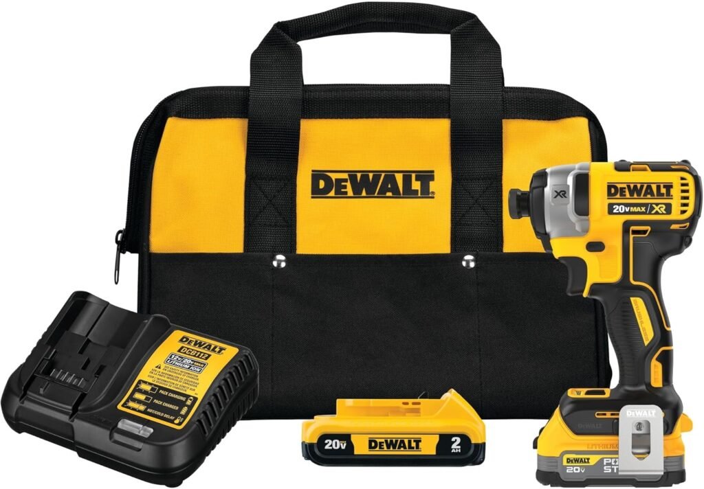 DEWALT 20V MAX impact Driver, Cordless, Brushless, 1/4, 3-Speed with 2 Batteries and Charger (DCF887D1E1)