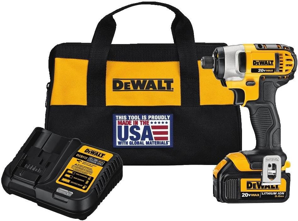 DEWALT 20V MAX* Impact Driver Kit with 1 Battery, 1/4-Inch (DCF885L1)