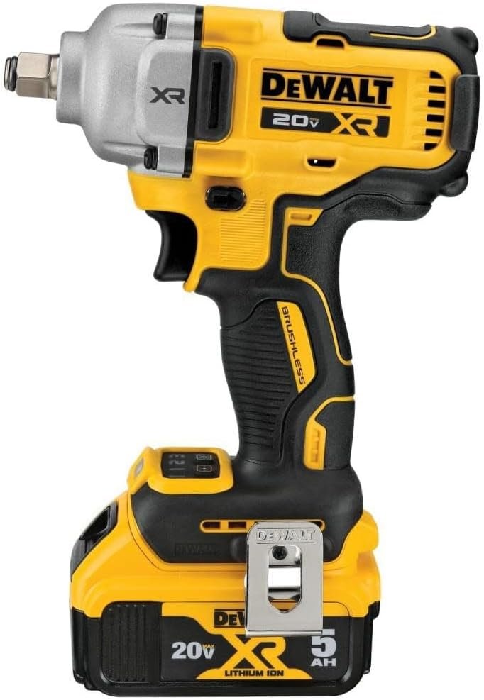 DEWALT 20V MAX Impact Wrench, Cordless, 1/2 inch, 2 Batteries and Charger Included (DCF891P2)