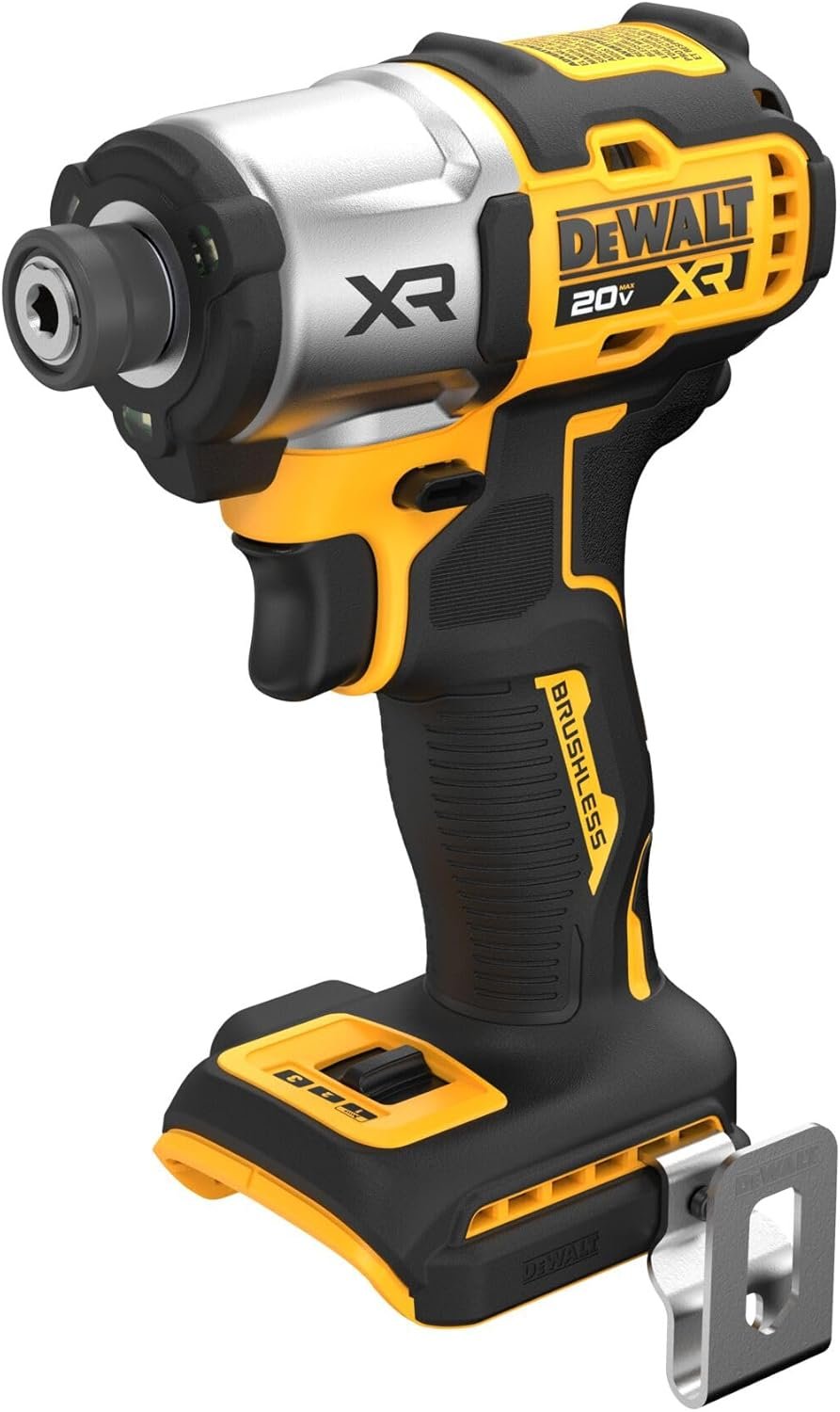 DEWALT 20V MAX XR Impact Driver, Brushless, 3-Speed, 1/4-Inch, Tool Only (DCF887B)
