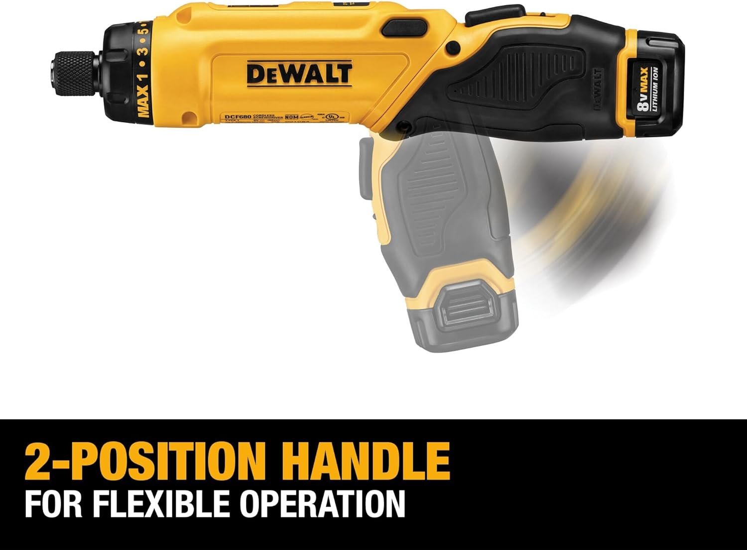 DEWALT 8V MAX Cordless Screwdriver Kit, Gyroscopic, 2 Batteries and Charger Included (DCF680N2)