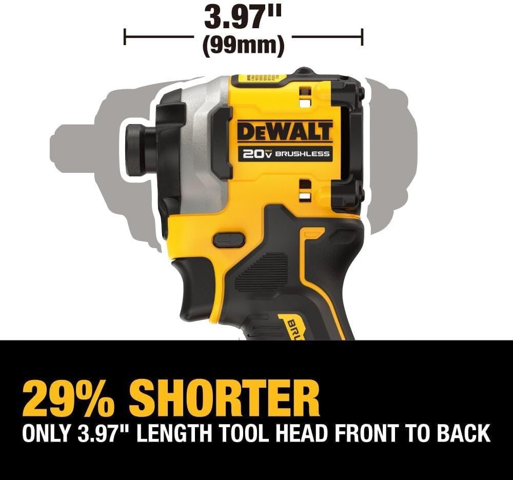 DEWALT Atomic 20V MAX* 1/4 in. Brushless Cordless 3-Speed Impact Driver Kit (DCF850P2)