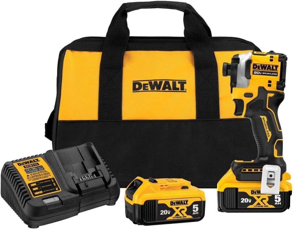 DEWALT Atomic 20V MAX* 1/4 in. Brushless Cordless 3-Speed Impact Driver Kit (DCF850P2)