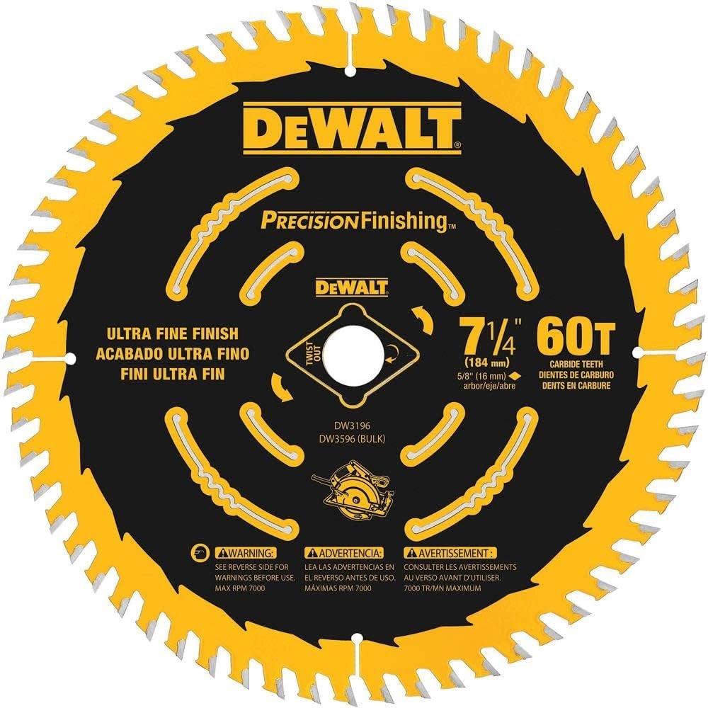 DEWALT Circular Saw Blade, 7 1/4 Inch, 60 Tooth, Wood Cutting (DWA171460)