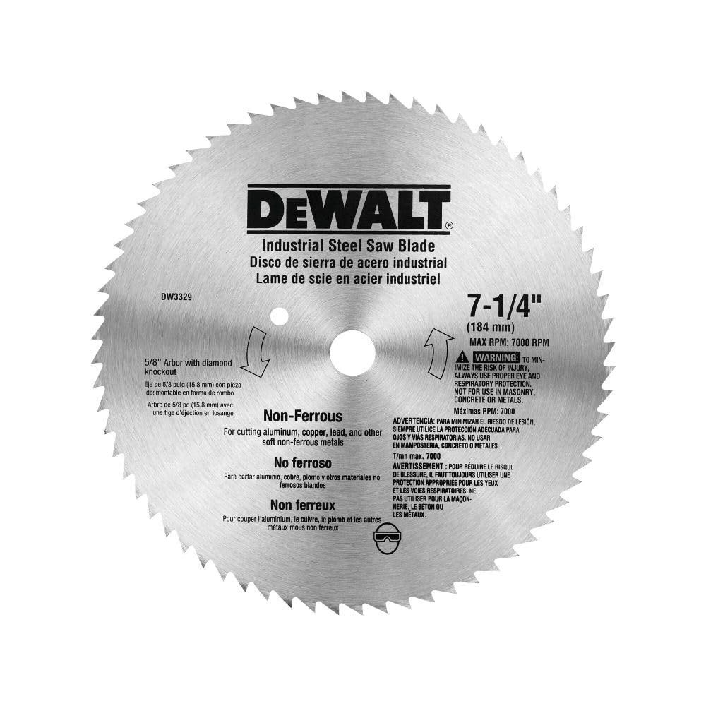 DEWALT Circular Saw Blade, 7 1/4 Inch, 68 Tooth, Metal Cutting (DW3329)