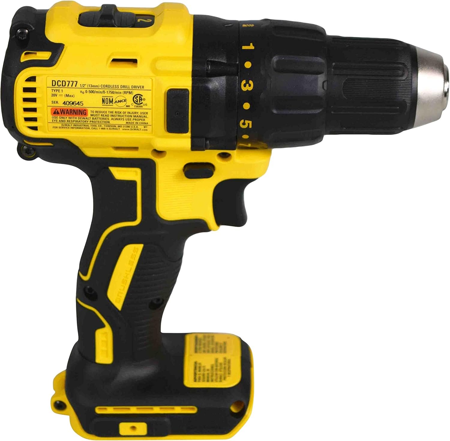 DeWalt DCD777B 20V 1/2 Brushless Cordless Compact Drill/Driver (Tool Only)