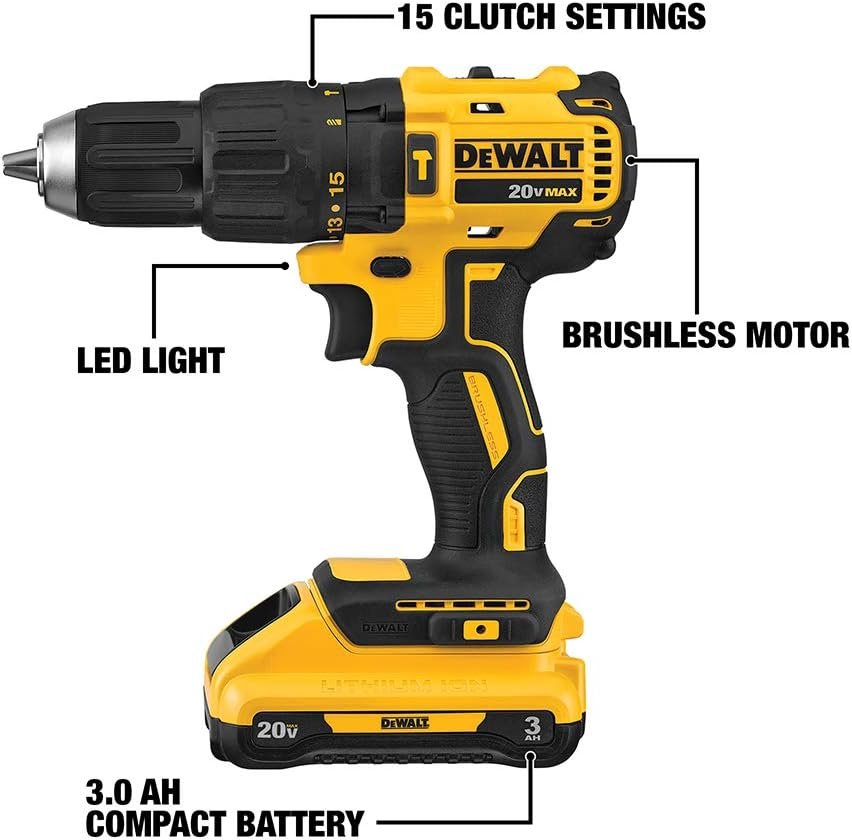 DEWALT DCD778L1 20V Max* Cordless Compact Hammer Drill/Driver