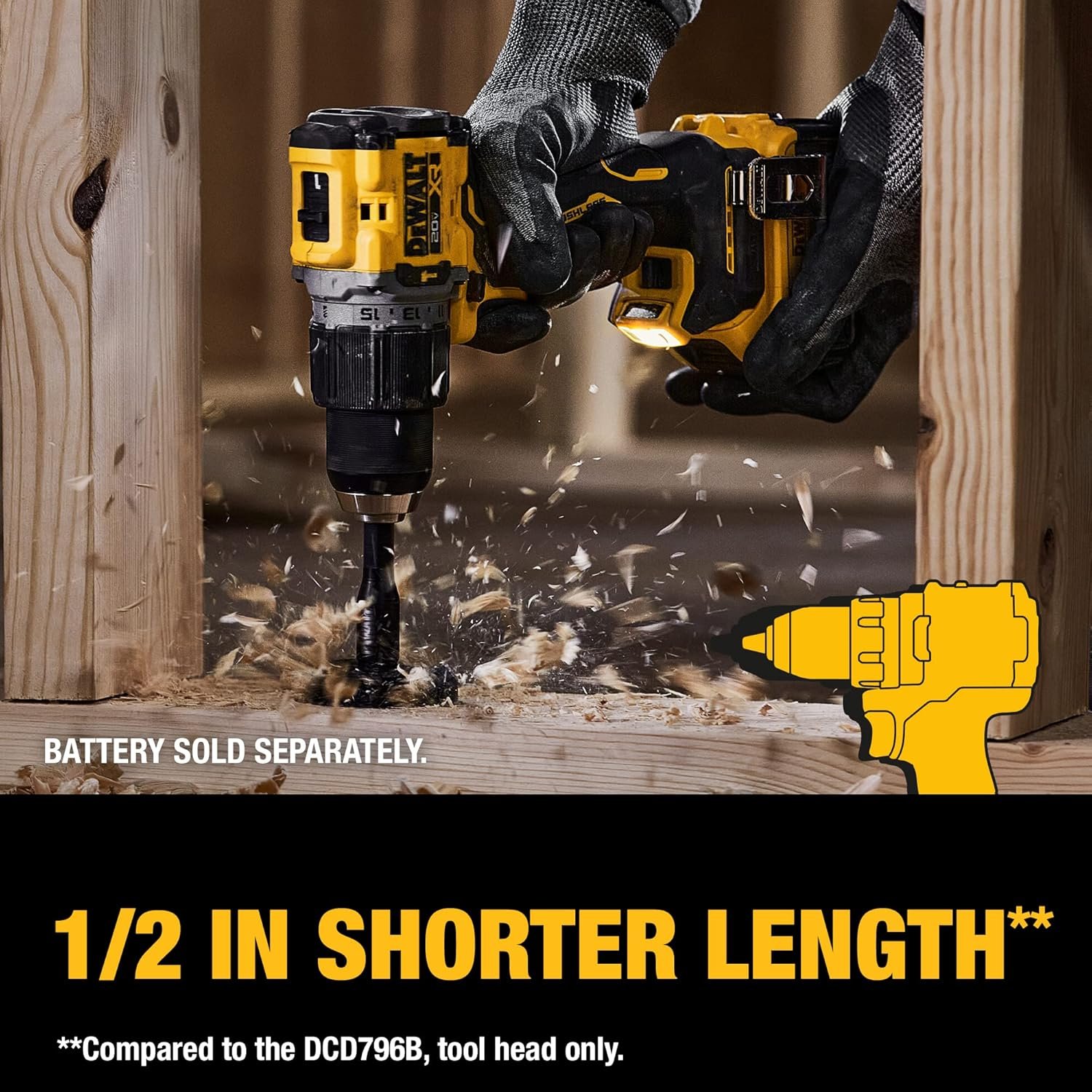 Dewalt DCD805BR 20V MAX XR Brushless Lithium-Ion 1/2 in. Cordless Hammer Drill Driver (Tool Only) (Renewed)
