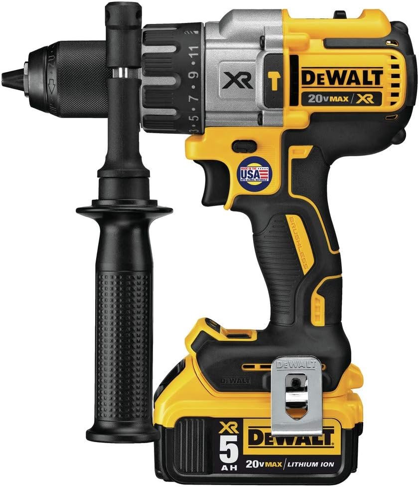 DEWALT DCD996P2R 20V MAX XR Cordless Lithium-Ion 1/2 in. Brushless 3-Speed Drill Driver Kit with (2) 5.0 Ah Battery Packs (Renewed)