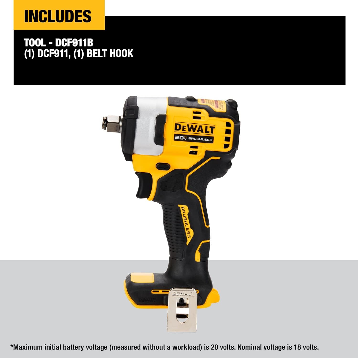 DEWALT DCF911B 20V MAX* 1/2 Impact Wrench with Hog Ring Anvil (Tool Only)