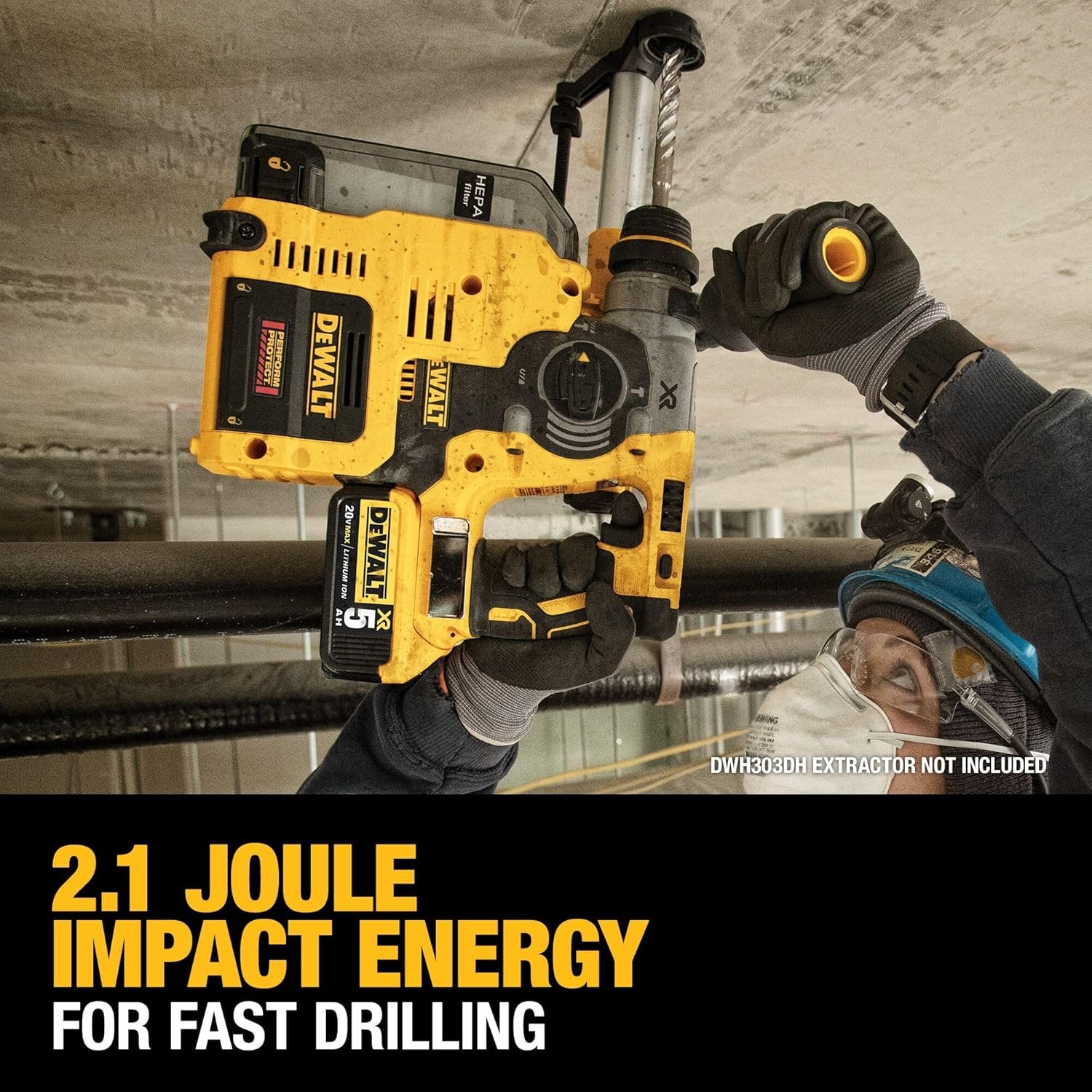 DEWALT DCH273P2 20V Max Brushless SDS Rotary Hammer with 5 Ah Batteries