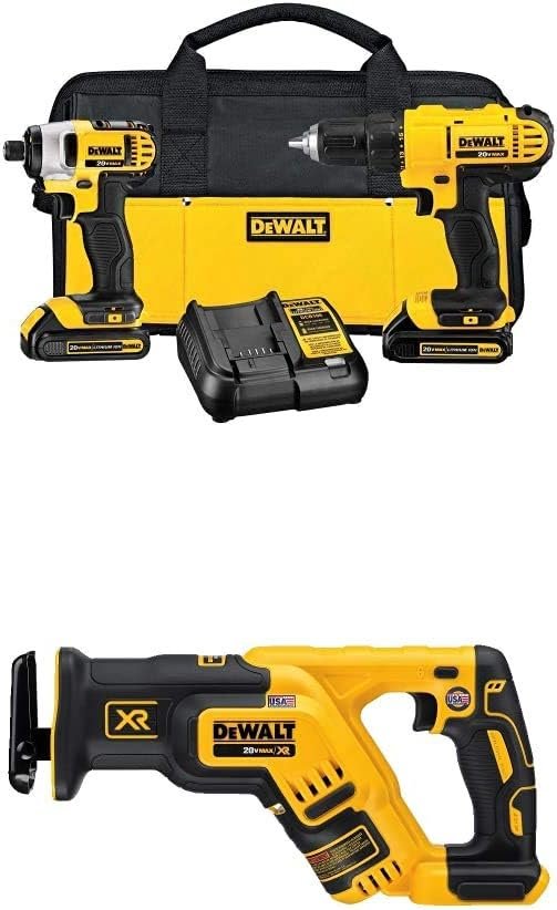 DEWALT DCK240C2 20v Lithium Drill Driver/Impact Combo Kit (1.5Ah) w/ DW2166 45-Piece Screwdriving Set