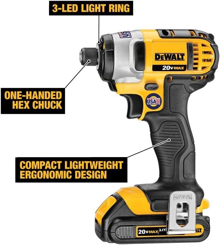 DEWALT DCK240C2 20v Lithium Drill Driver/Impact Combo Kit with 20V MAX* Lithium Ion 4-1/2” grinder