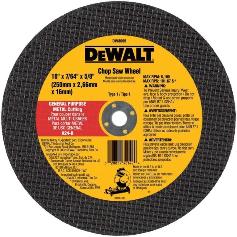 DeWalt DW8005 Metal Chop Saw Wheel Review