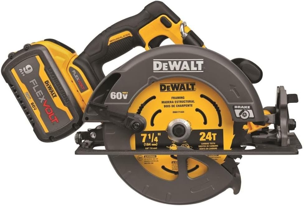 DEWALT FLEXVOLT 60V MAX* Circular Saw with Brake Kit, 7-1/4-Inch (DCS578X2)