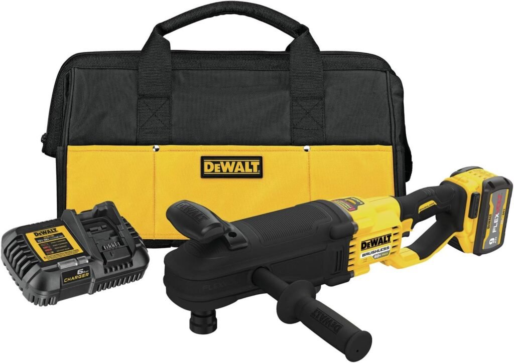 DEWALT FLEXVOLT 60V MAX* Right Angle Drill, Brushless, Quick-Change Stud/Joist, E-Clutch® System Kit (DCD471X1)