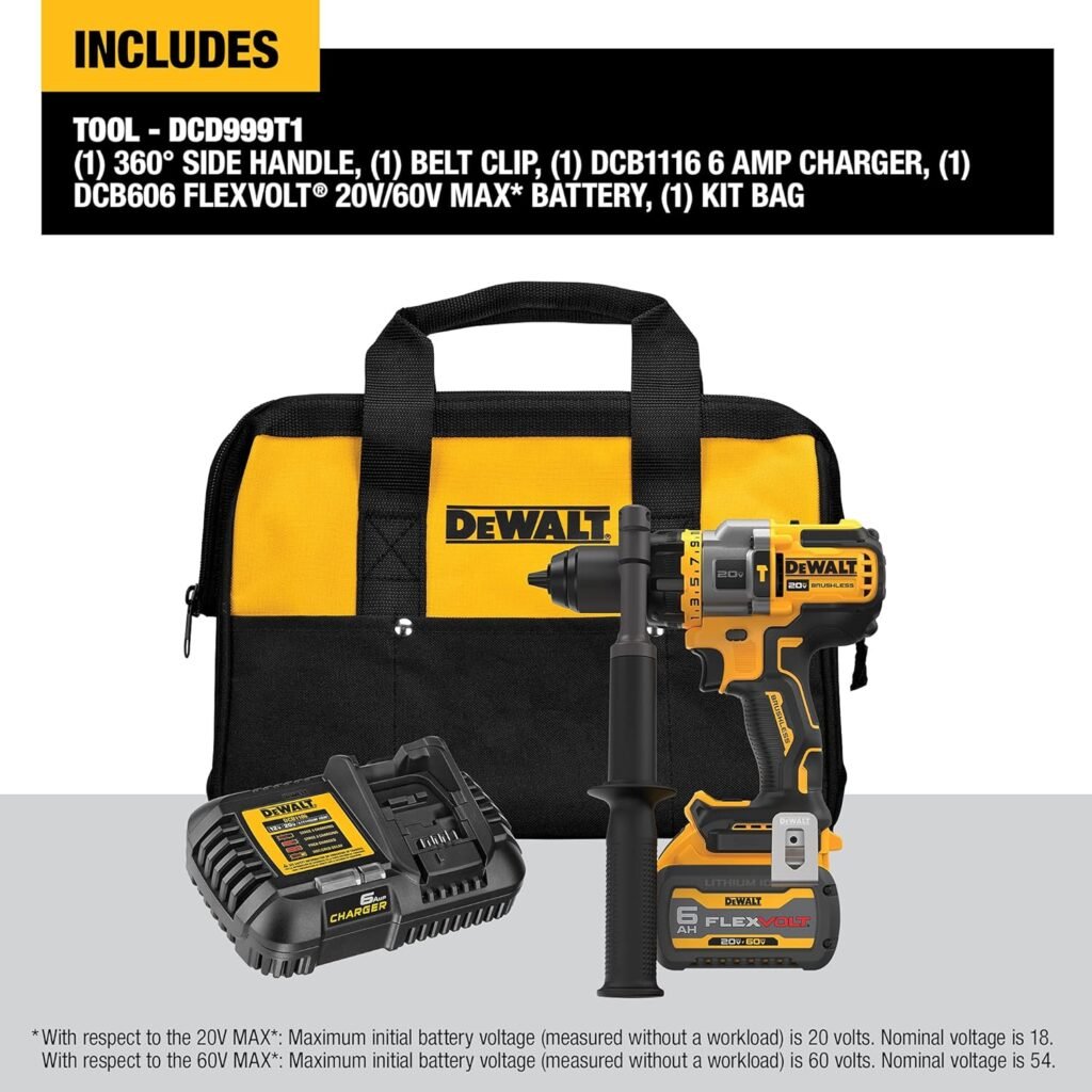 DEWALT FLEXVOLT ADVANTAGE 20V MAX* Hammer Drill, Cordless, 1/2-Inch (DCD999T1)