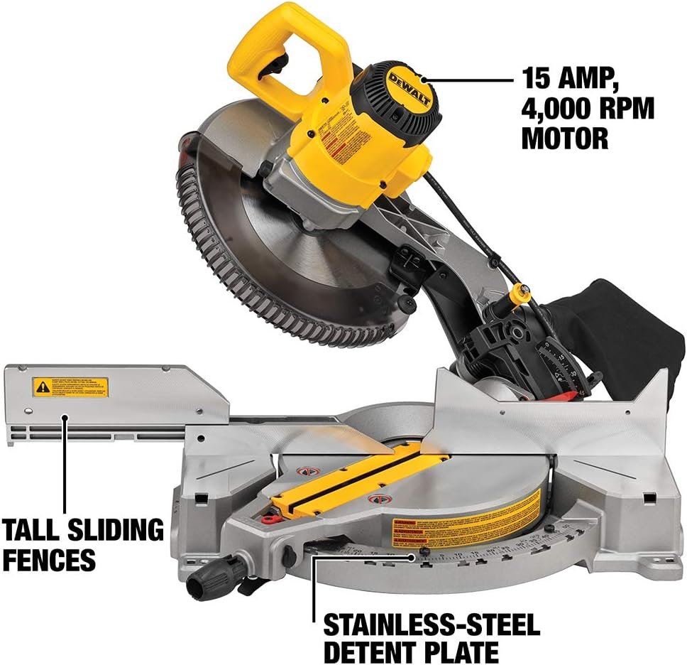 DEWALT Miter Saw Stand and 12-Inch Miter Saw Bundle | Portable, 500 lb Capacity Stand Fits All Brands