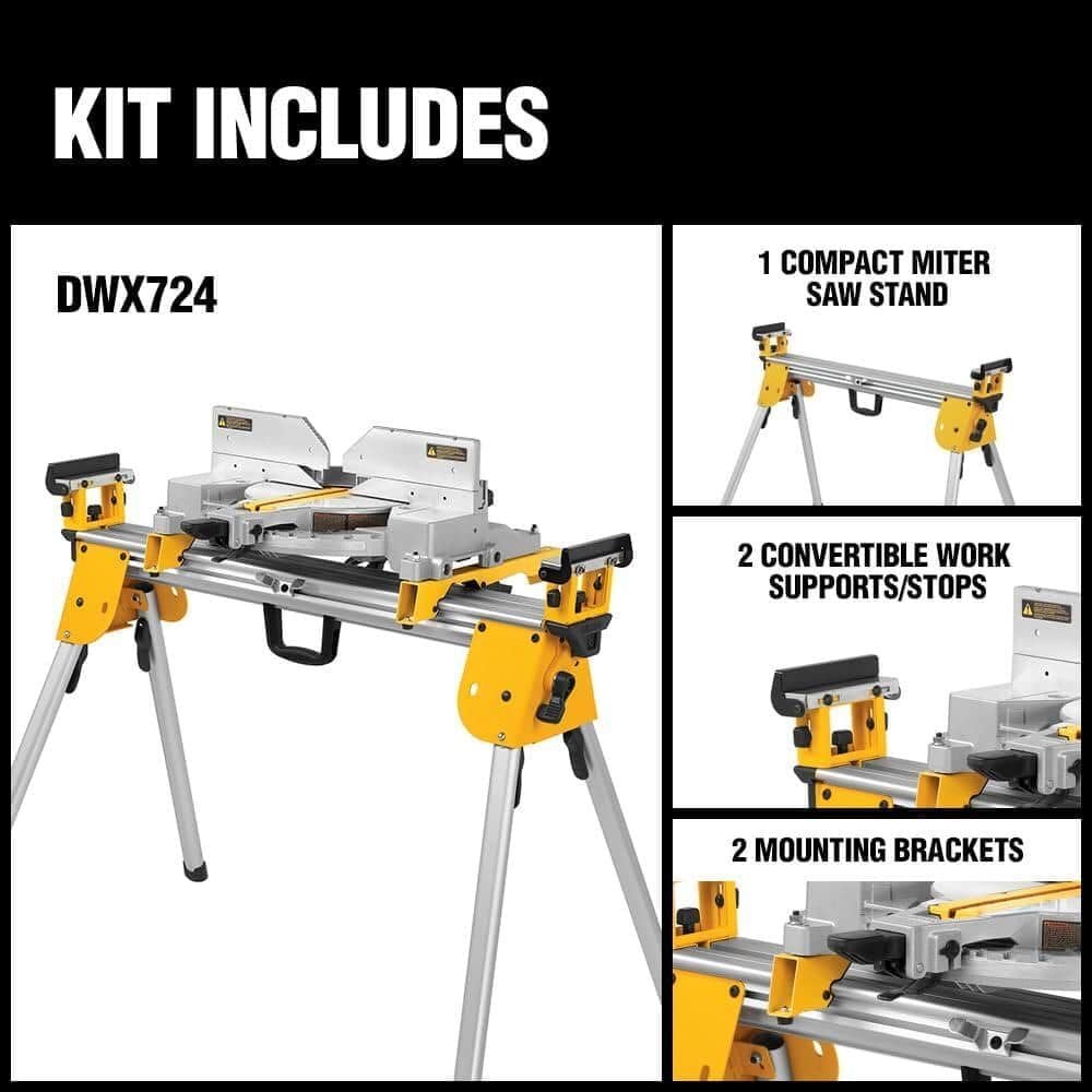 DEWALT Miter Saw Stand, Compact, 40 Beam Extends, Holds up to 500 lbs (DWX724)