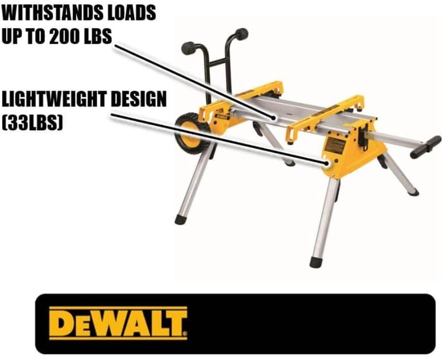 DEWALT Table Saw Stand, Rolling Stand, Collapsible and Portable, Lightweight and Compact (DW7440RS)