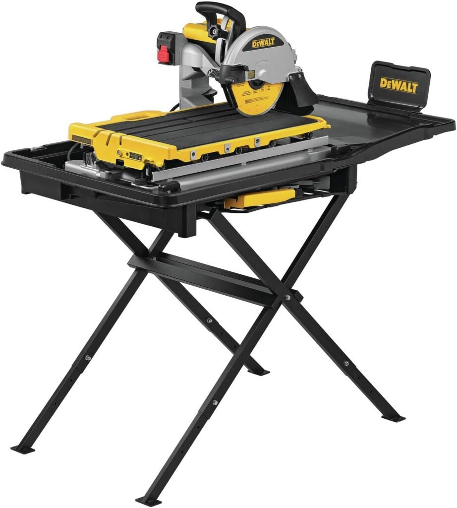 DEWALT Wet Tile Saw with Stand, 10 Inch, 15-Amp, 1,220 MWO, Corded (D36000S)