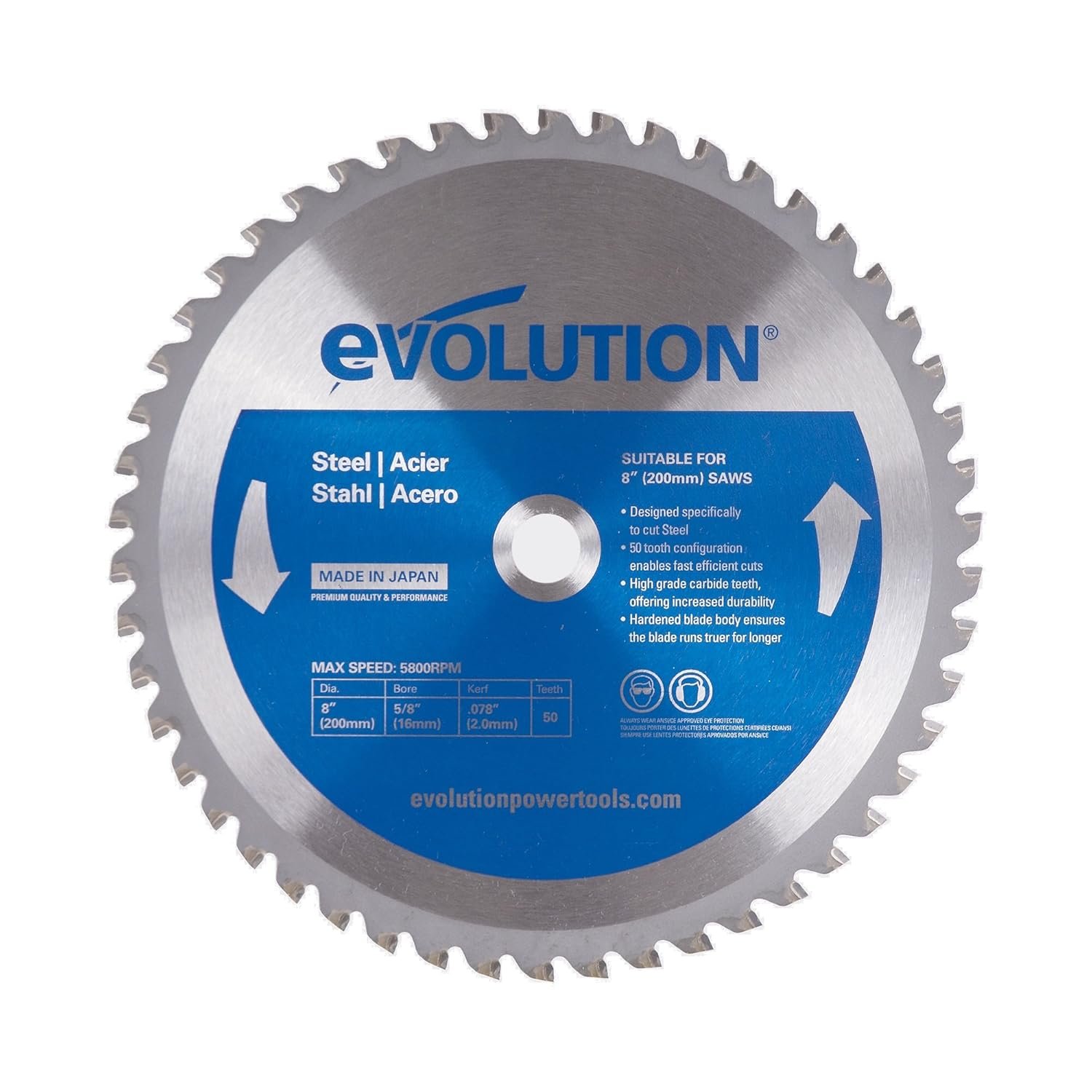 Evolution Power Tools 12BLADESS Stainless Steel Cutting Saw Blade, 12-Inch x 80-Tooth, Yellow