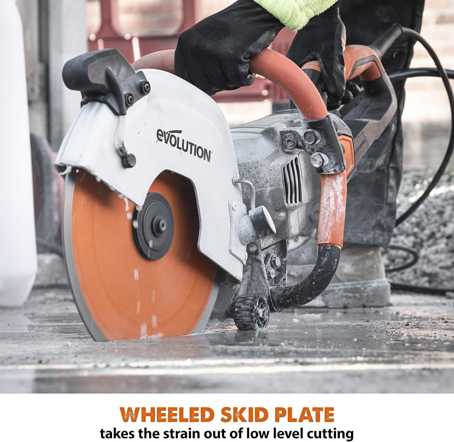 Evolution R12DCT 12 Inch Concrete Saw with Water Fed Dust Suppression (Aka Angle Grinder, Cut Off Saw, Masonry) Electric, No Gas, 4-1/2 Cut - Incl Premium Diamond Blade (Formerly R300DCT+)