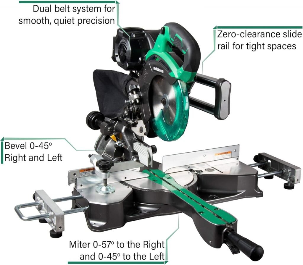 Metabo HPT 36V MultiVolt™ Sliding Miter Saw (Tool Only) w/MultiVolt™ AC Adapter