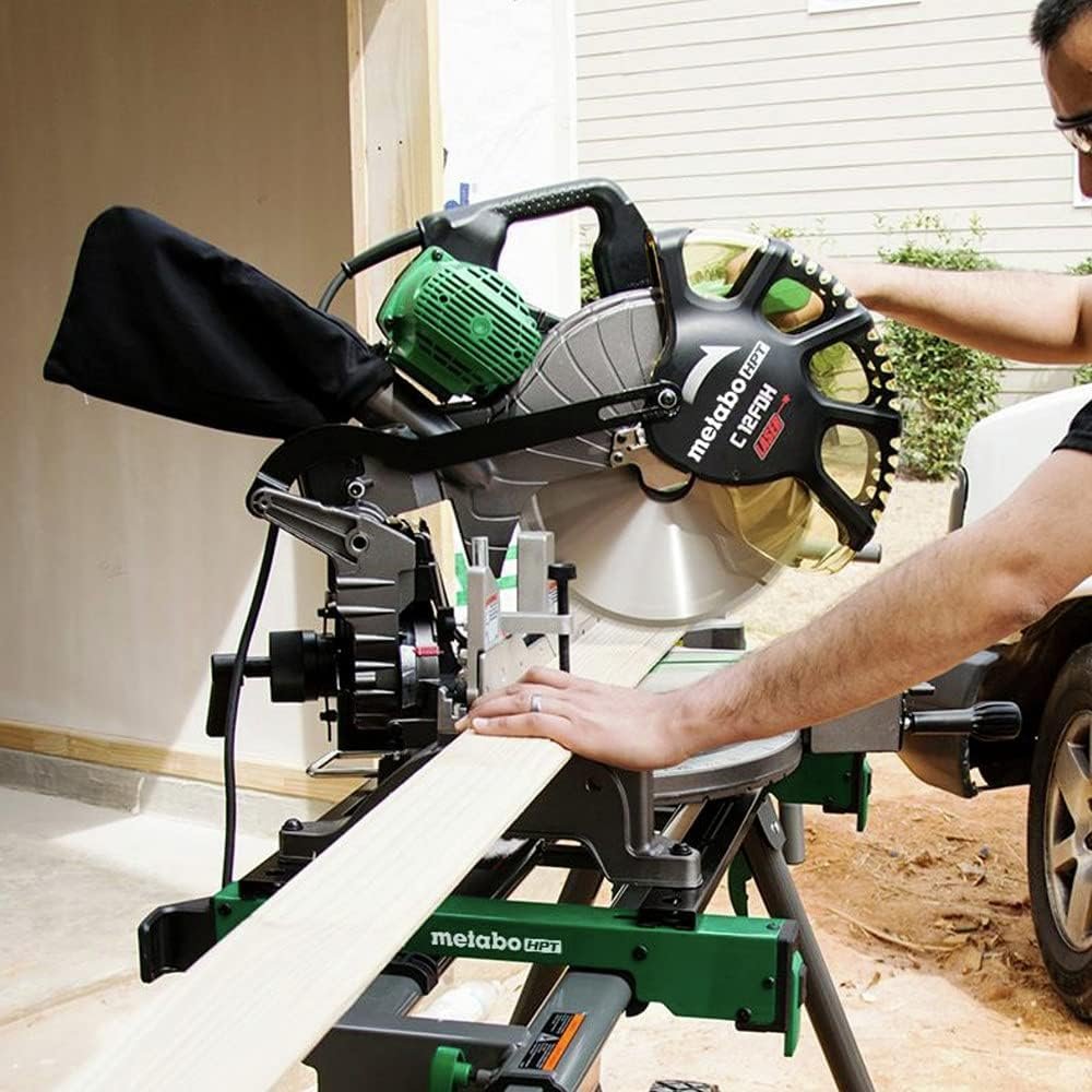 Metabo HPT C12FDHSM 15 Amp Dual Bevel 12 in. Corded Miter Saw with Laser Guide (Renewed)