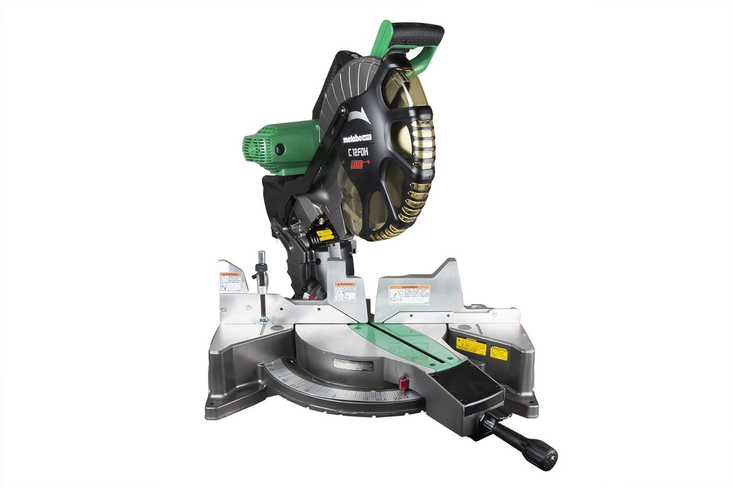 Metabo HPT C12FDHSM 15 Amp Dual Bevel 12 in. Corded Miter Saw with Laser Guide (Renewed)