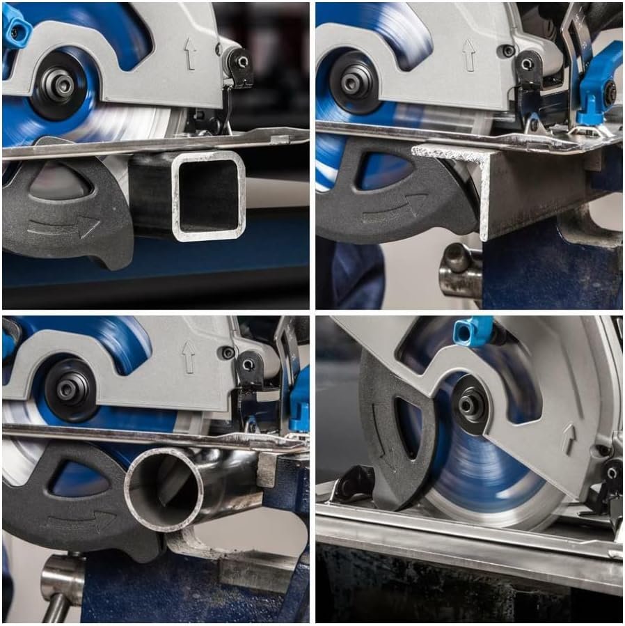 Metal Cutting 7.25” Circular Saw – Cut Metal, Saw Steel – 7 1/4” TCT Circular Saw Blade Included | 45 degree Bevel Cut | Dry-Cut Saw | 15 Amp Corded Evolution S185CCSL – Accurate. Powerful. Reliable.