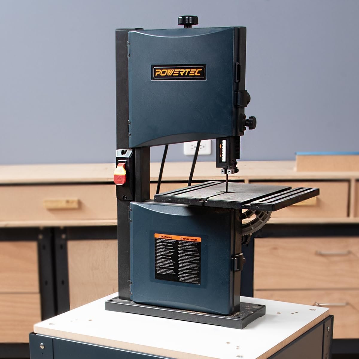 POWERTEC Tool Stand with Wheels, Casters  Melamine MDF Table Top, Power Tool Stand for Miter Saw, Drill Press, Belt Sander, Bench Grinder, Band Saw, Scroll Saw, Planer (UT1008V)