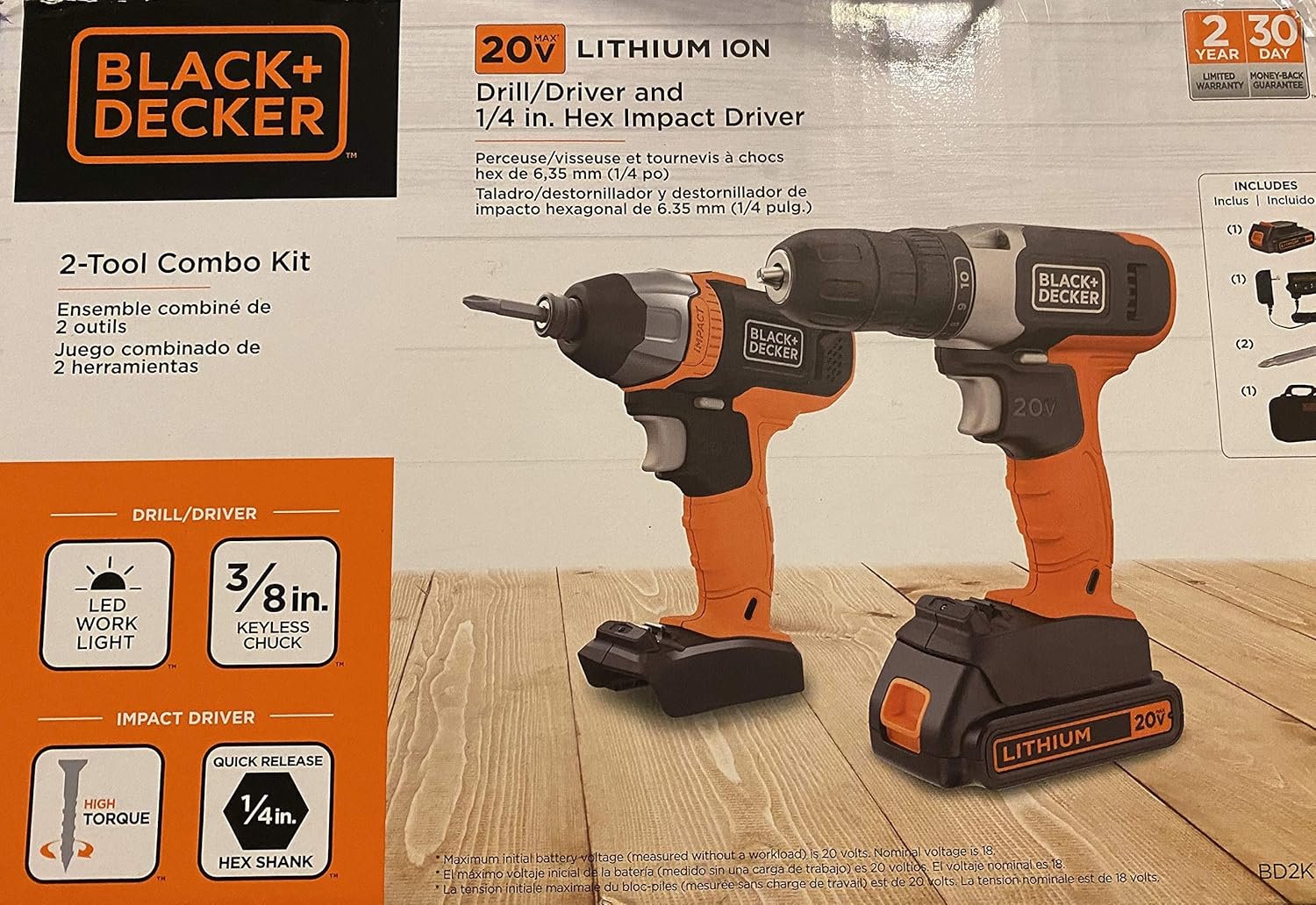 Stanley Black  Decker BD2KITCDIBCWM MAX 2 Tool Cordless Drill and Impact Driver Combo Kit 20V