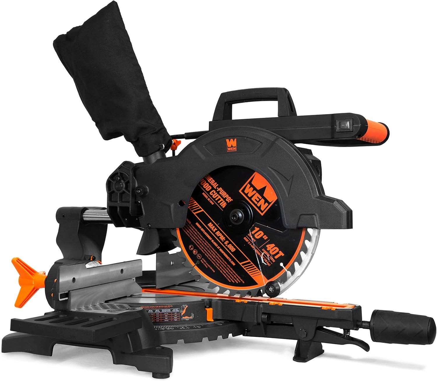 WEN MM1011T 15-Amp 10-Inch Single Bevel Compact Sliding Compound Miter Saw with Laser, Black  6502T 4.3-Amp 4 x 36 in. Belt and 6 in. Disc Sander with Cast Iron Base